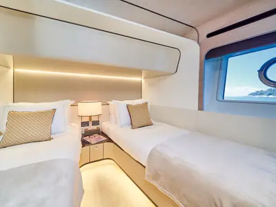 Cabin on ALUMINIA TOO, a Azimut Grande 27 motor yacht at Grad Kaštela, Croatia