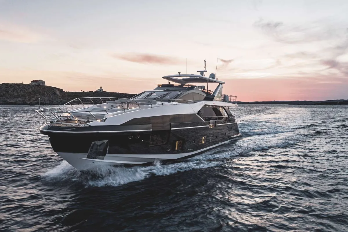 Exterior view of ALUMINIA TOO, a Azimut Grande 27 motor yacht at Grad Kaštela, Croatia
