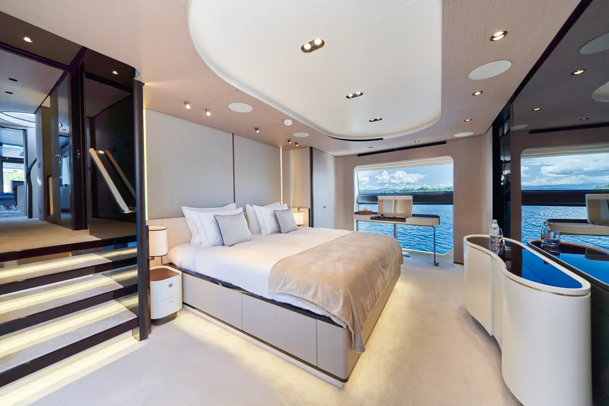 Cabin on ALUMINIA TOO, a Azimut Grande 27 motor yacht at Grad Kaštela, Croatia
