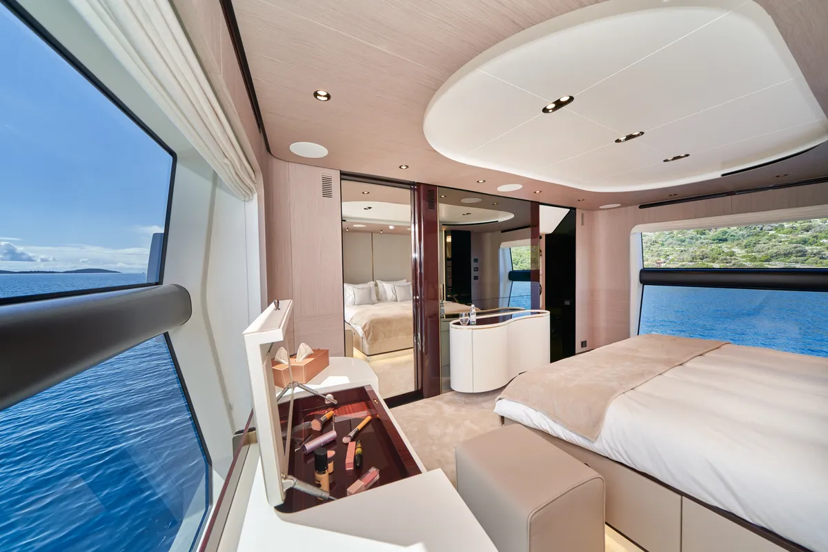 Cabin on ALUMINIA TOO, a Azimut Grande 27 motor yacht at Grad Kaštela, Croatia