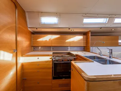 Galley of Istros, a AD Boats Salona 44 sailboat at Punat, Croatia