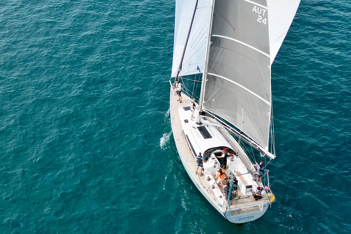Exterior view of Istros, a AD Boats Salona 44 sailboat at Punat, Croatia