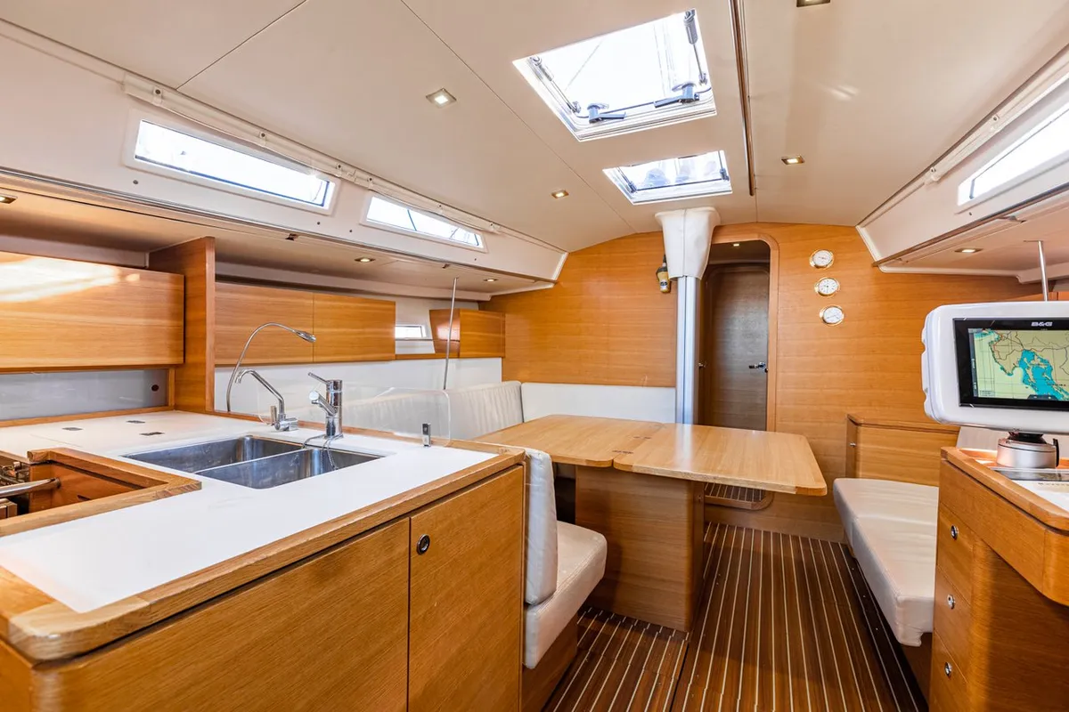 Salon of Istros, a AD Boats Salona 44 sailboat at Punat, Croatia