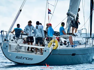 Deck of Istros, a AD Boats Salona 44 sailboat at Punat, Croatia