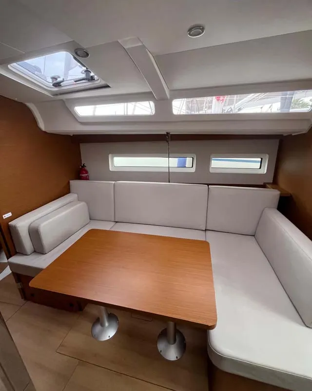 Salon of Musica, a Jeanneau Sun Odyssey 440 sailboat at Castellammare di Stabia, Italy