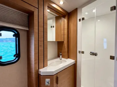 Head on Rendez vous, a Bali 4.6 catamaran at Olbia, Italy