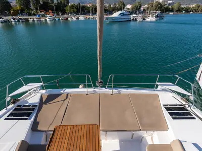Deck of Ramon, a Bali 4.1 catamaran at Municipal Unit of Lefkada, Greece