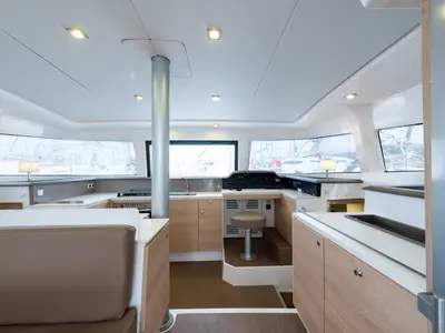Salon of Ramon, a Bali 4.1 catamaran at Municipal Unit of Lefkada, Greece