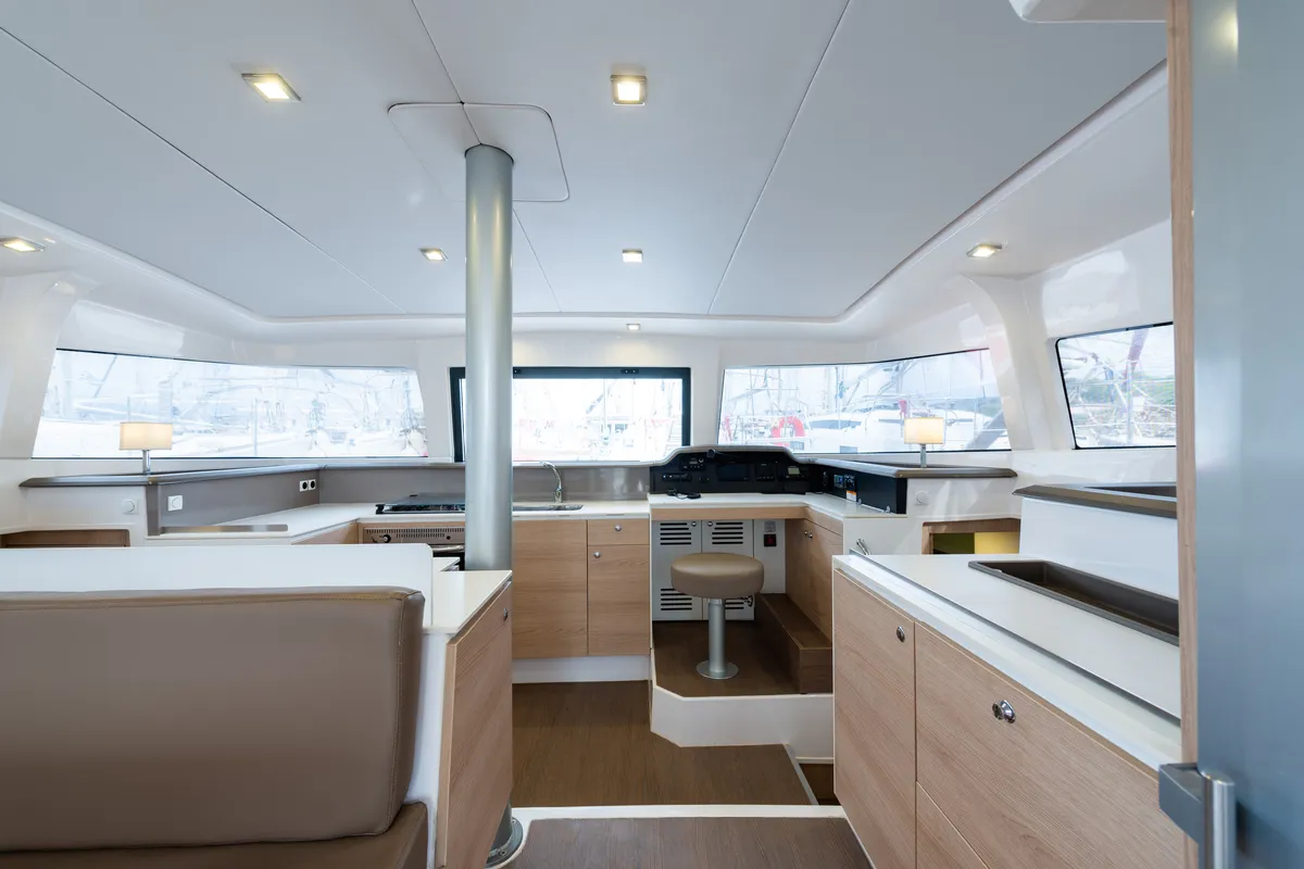 Salon of Ramon, a Bali 4.1 catamaran at Municipal Unit of Lefkada, Greece