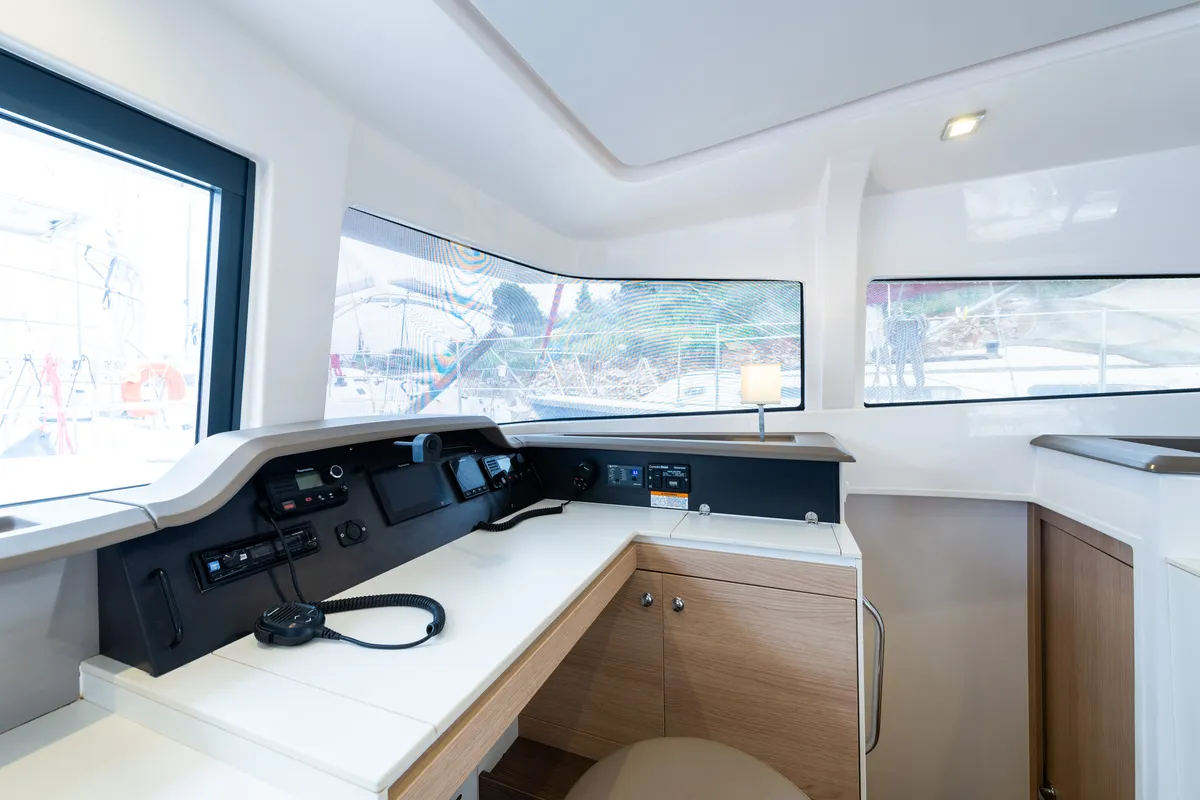 Salon of Ramon, a Bali 4.1 catamaran at Municipal Unit of Lefkada, Greece