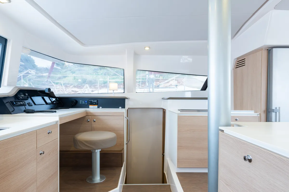 Salon of Ramon, a Bali 4.1 catamaran at Municipal Unit of Lefkada, Greece