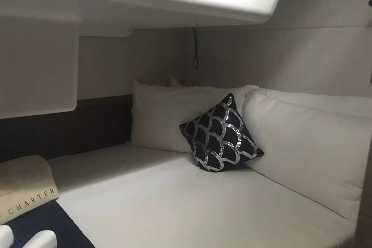 Cabin on Baten Kaitos II, a Lagoon 50 catamaran at Salerno, Italy