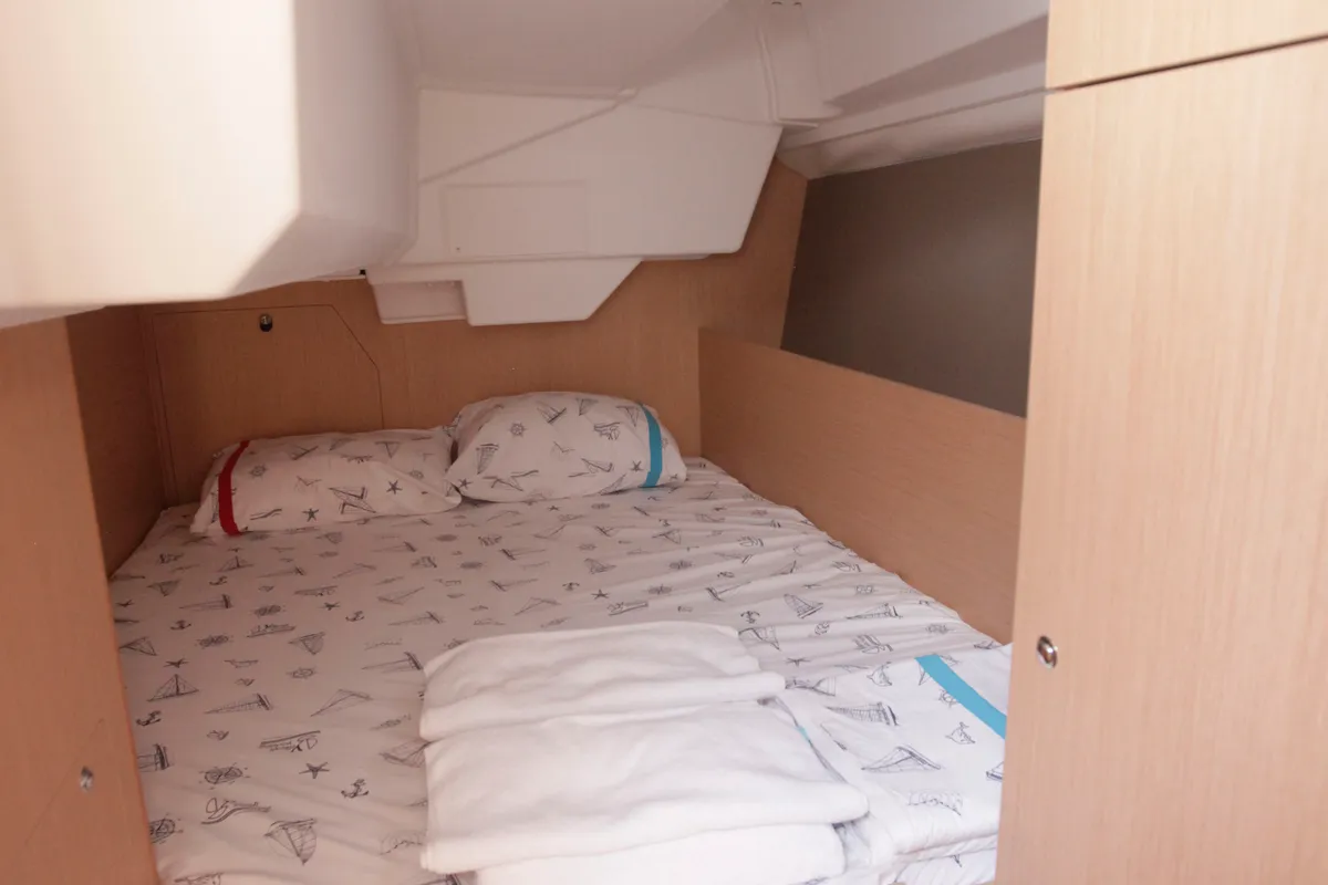 Cabin on Missy, a Beneteau Oceanis 38.1 sailboat at Marmaris, Turkey