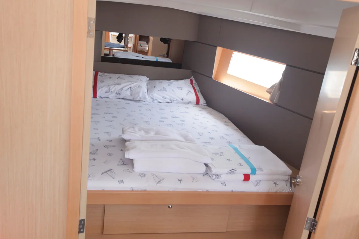 Cabin on Missy, a Beneteau Oceanis 38.1 sailboat at Marmaris, Turkey