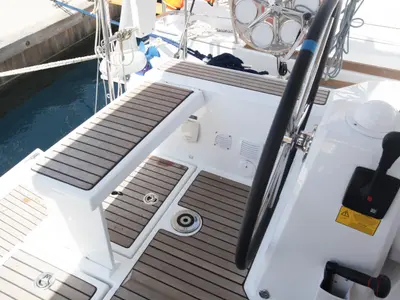 Deck of Missy, a Beneteau Oceanis 38.1 sailboat at Marmaris, Turkey