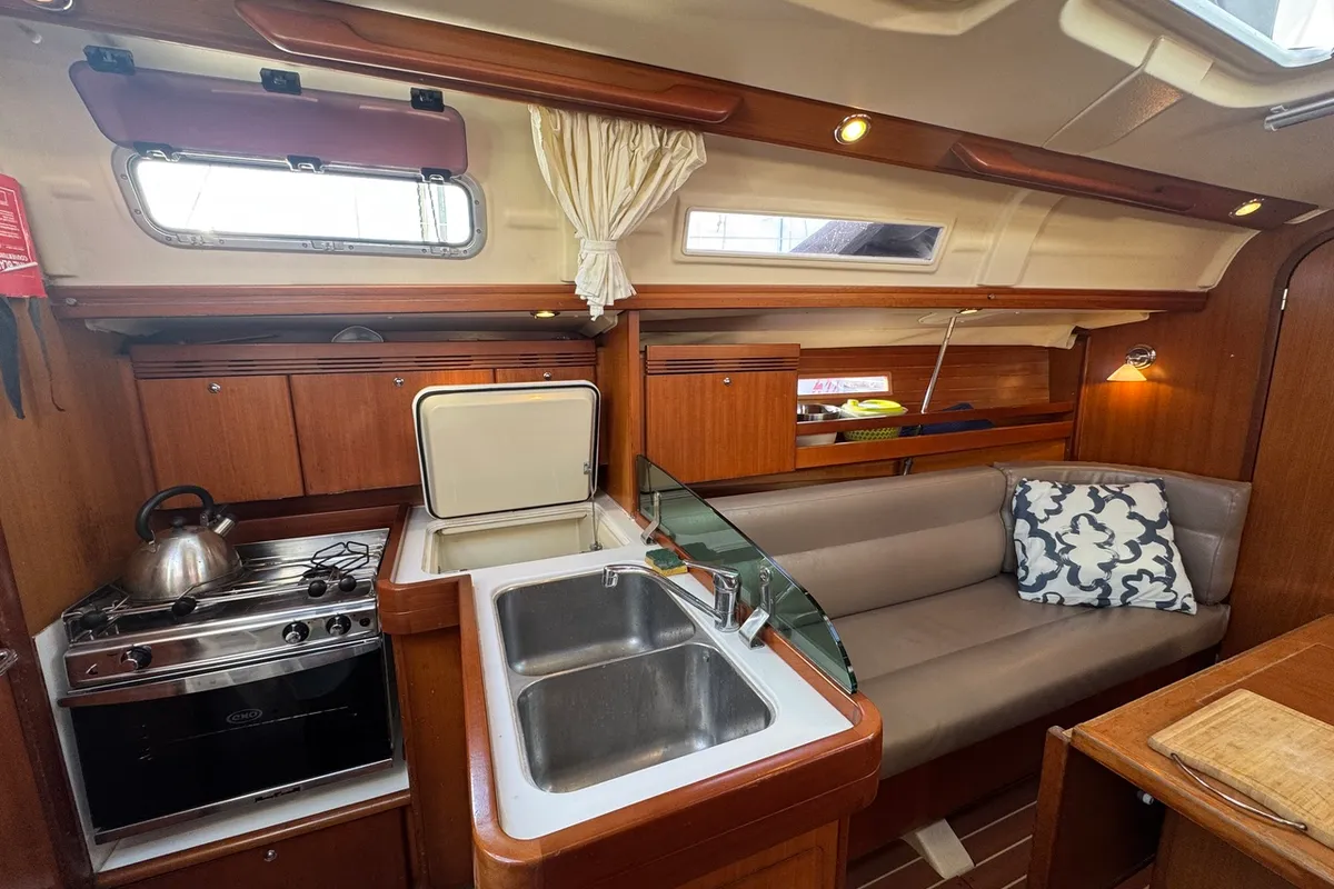 Salon of Bonchamps, a Dufour 34 sailboat at La Rochelle, France
