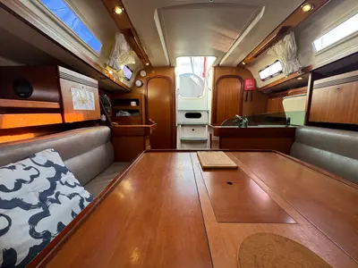 Cabin on Bonchamps, a Dufour 34 sailboat at La Rochelle, France