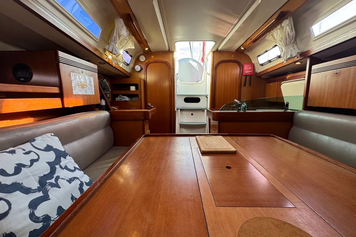 Cabin on Bonchamps, a Dufour 34 sailboat at La Rochelle, France