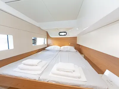 Cabin on One Love, a Bali Catsmart catamaran at Volos, Greece