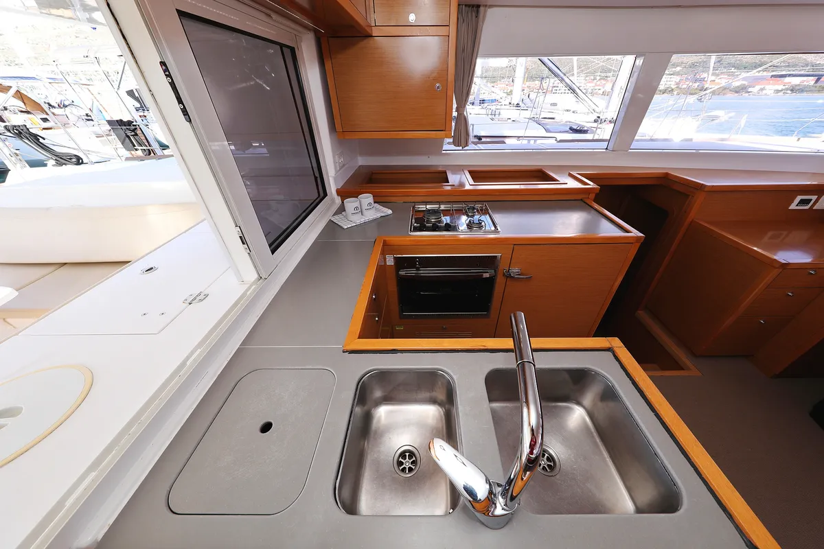 Galley of Simply The Best, a Lagoon 450 catamaran at Grad Trogir, Croatia