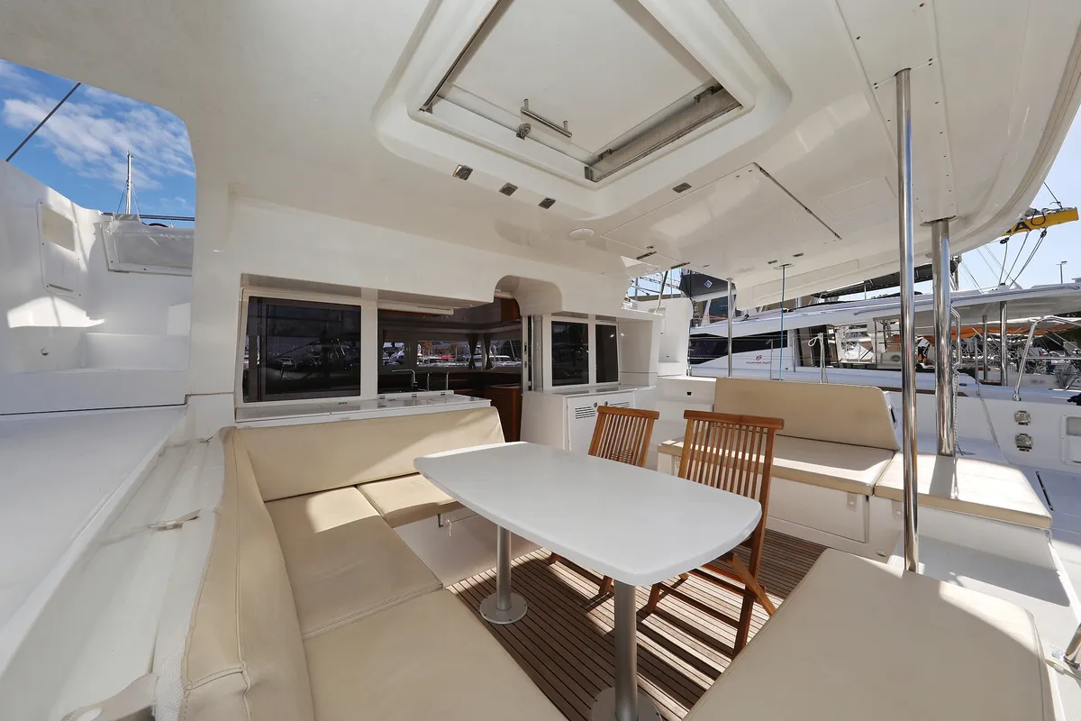 Deck of Simply The Best, a Lagoon 450 catamaran at Grad Trogir, Croatia