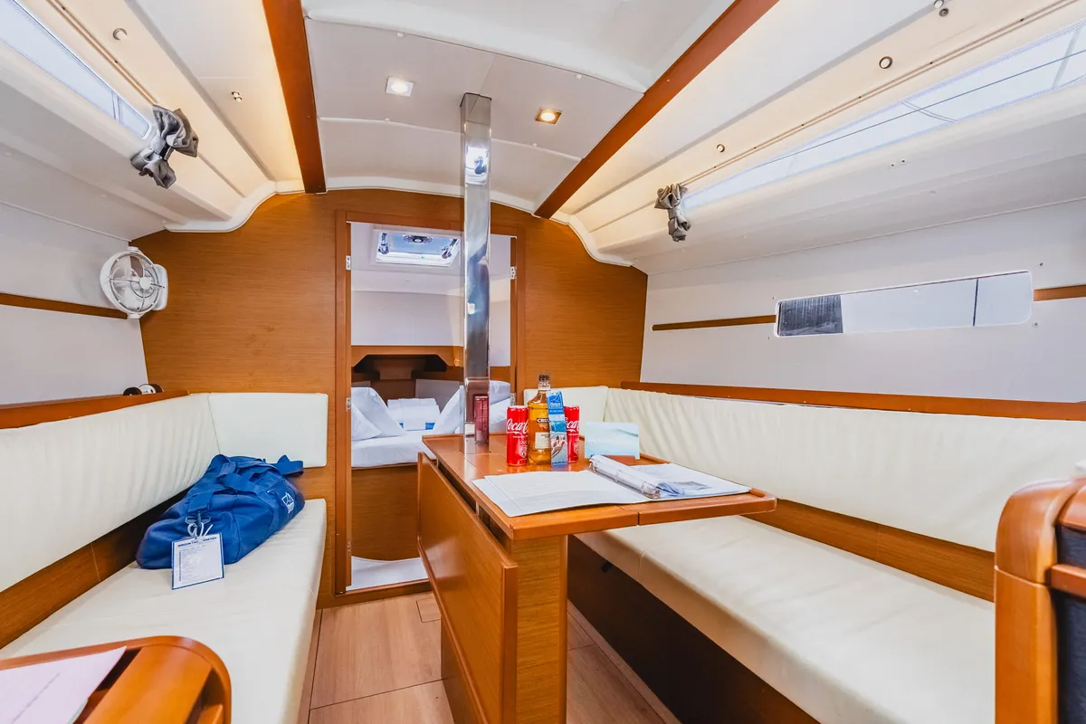 Salon of Minx, a Jeanneau Sun Odyssey 349 sailboat at Road Town, British Virgin Islands