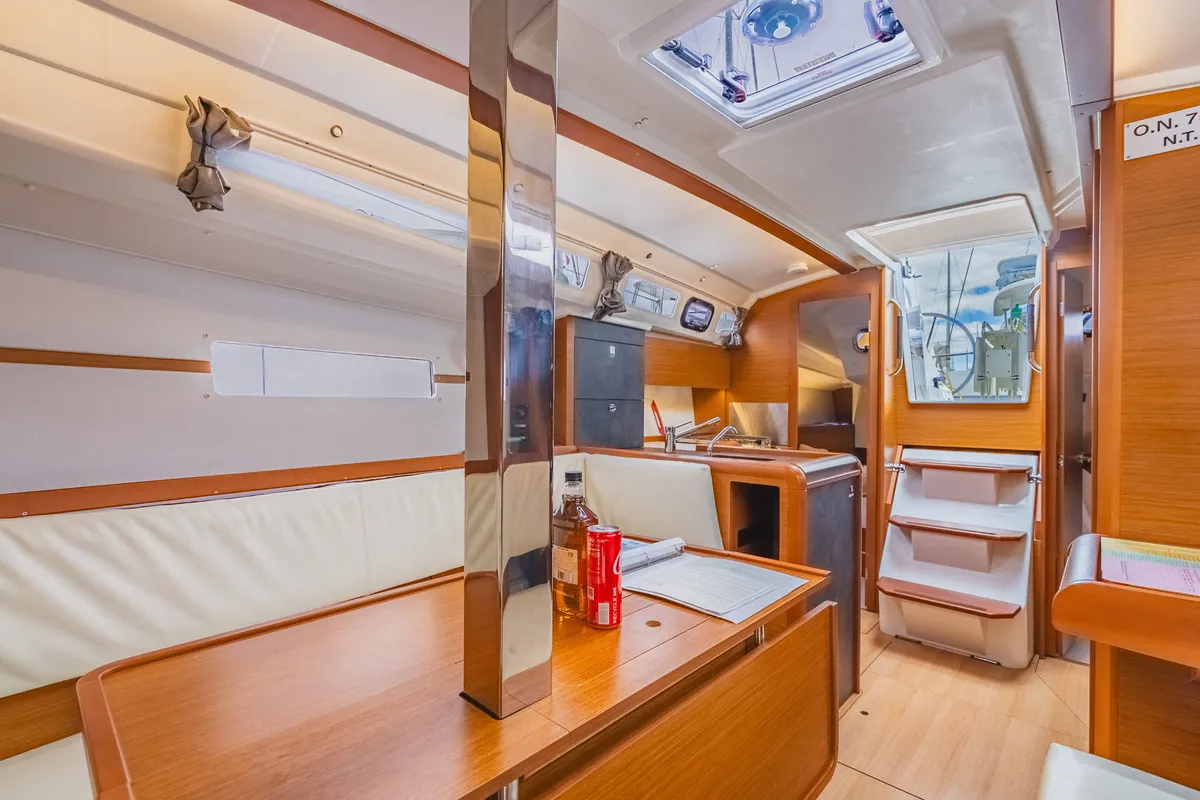 Salon of Minx, a Jeanneau Sun Odyssey 349 sailboat at Road Town, British Virgin Islands
