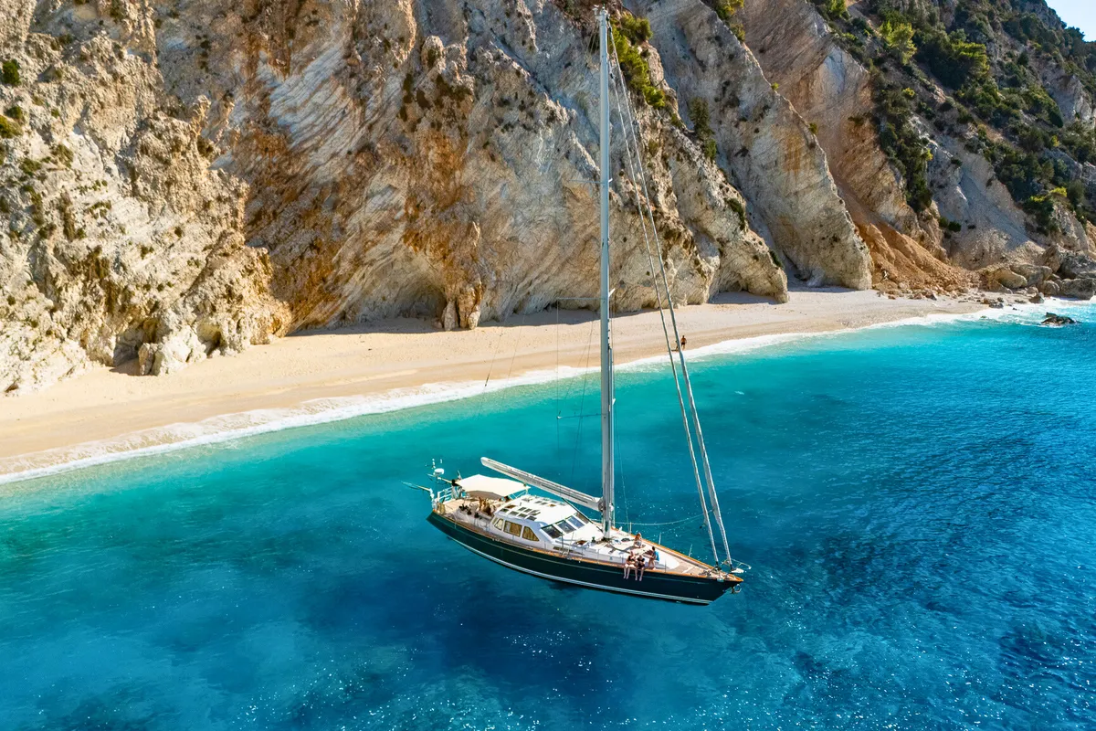 Exterior view of Morning Calm, a Gulet Sail boat sailboat at Municipal Unit of Ellomenos, Greece
