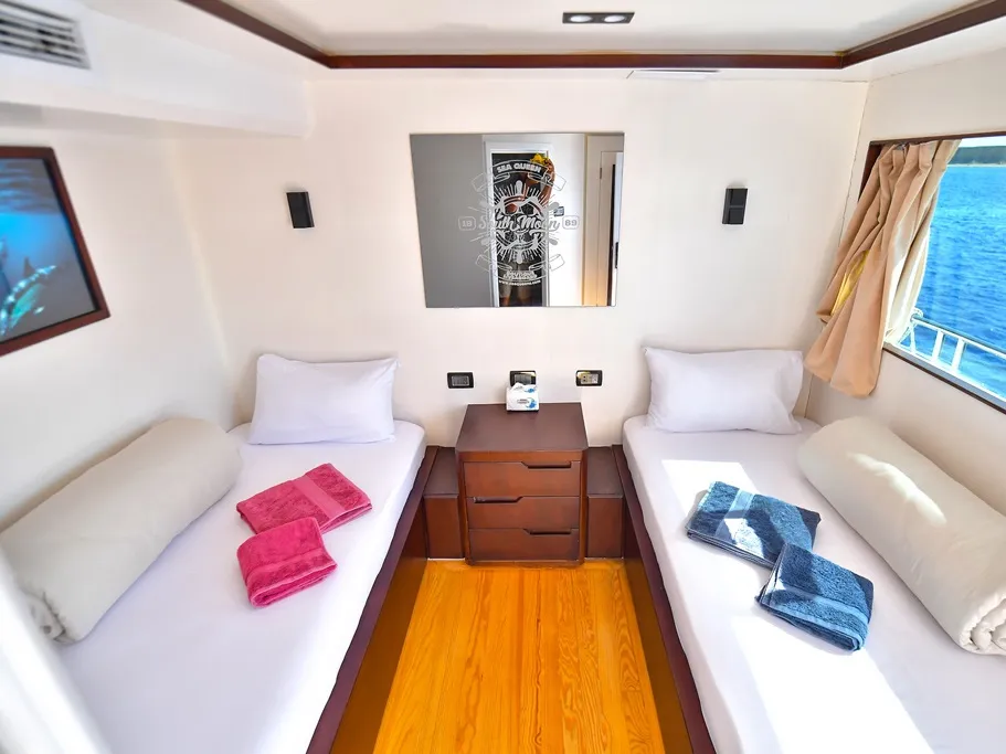 Cabin on Comfort Cabin Upper Deck 4, a Gulet Luxury Motor Yacht motorboat at Sharm El Sheikh, Egypt