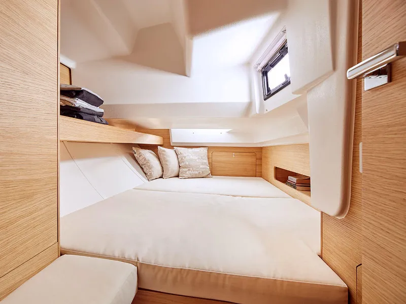 Cabin on Lina, a Elan E5 sailboat at Primošten, Croatia