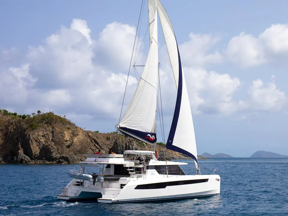 Exterior view of Leopard 50, a catamaran at Tonnarella, Italy