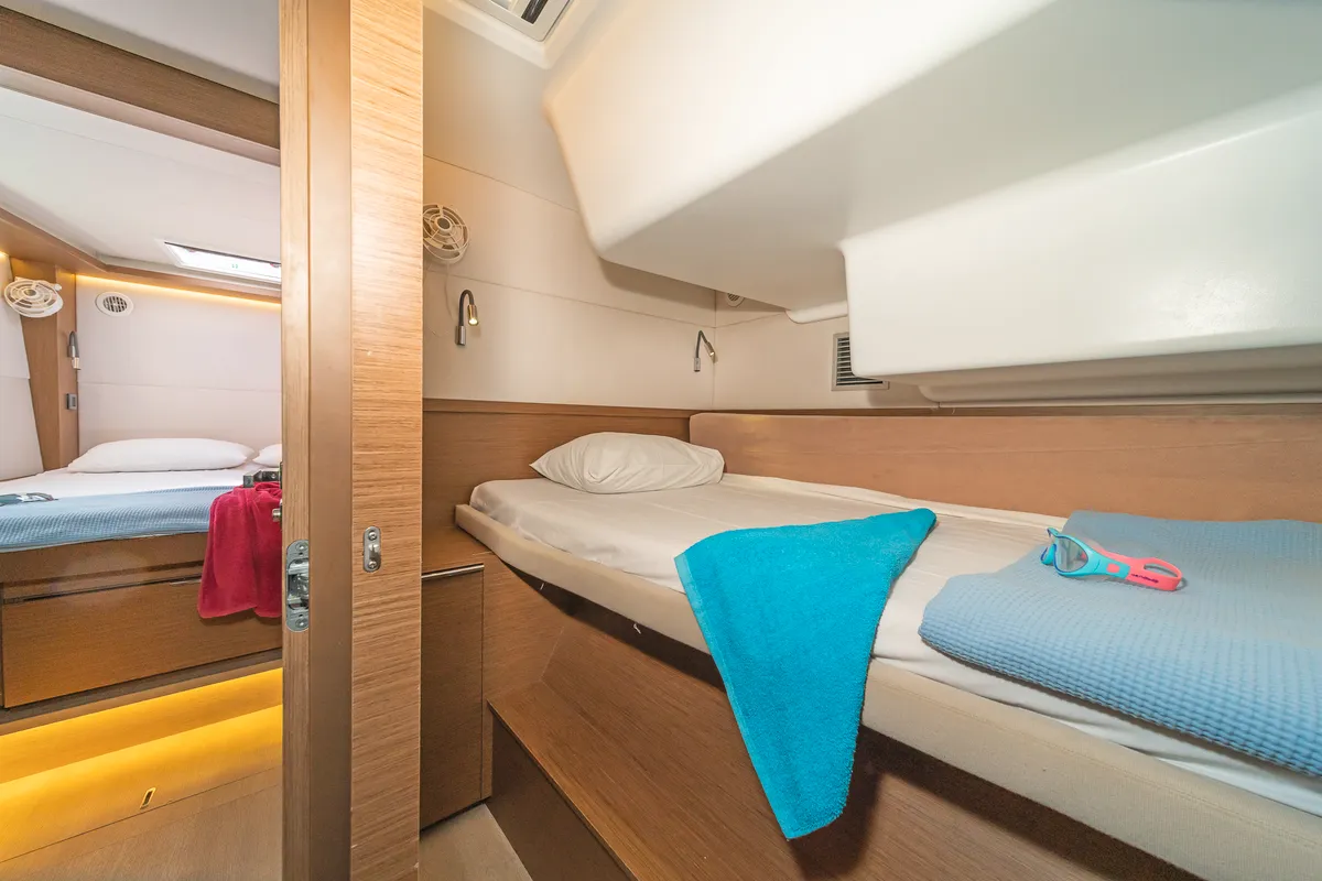 Cabin on Jupiter, a Lagoon 50 catamaran at Municipal Unit of Lefkada, Greece