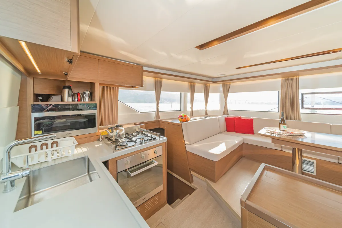 Galley of Jupiter, a Lagoon 50 catamaran at Municipal Unit of Lefkada, Greece