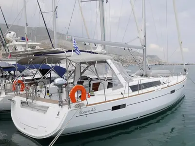 Galley of Allegria, a Beneteau Oceanis 45 sailboat at Municipal Unit of Lefkada, Greece