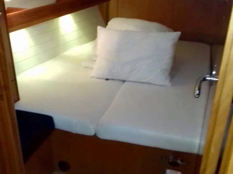 Cabin on Midas, a Bavaria 45 Cruiser sailboat at Municipal Unit of Lefkada, Greece