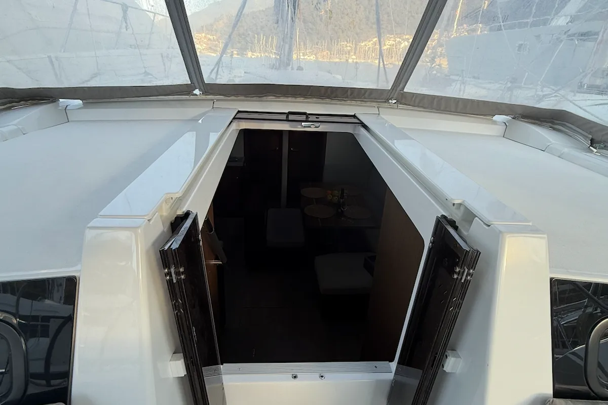 Deck of Athena 4, a Beneteau Oceanis 46.1 sailboat at Fethiye, Turkey