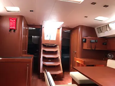 Salon of Skiron, a Beneteau Oceanis 48 sailboat at Athens, Greece