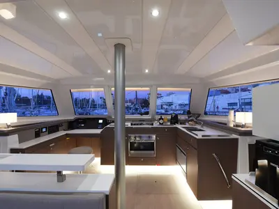 Galley of Fux 4 Sail, a Bali Catspace catamaran at Zadar, Croatia