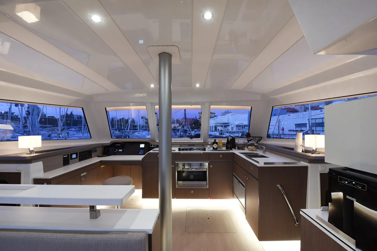 Galley of Fux 4 Sail, a Bali Catspace catamaran at Zadar, Croatia