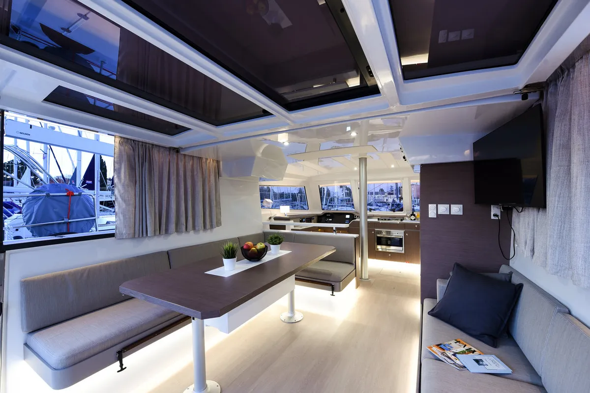 Salon of Fux 4 Sail, a Bali Catspace catamaran at Zadar, Croatia