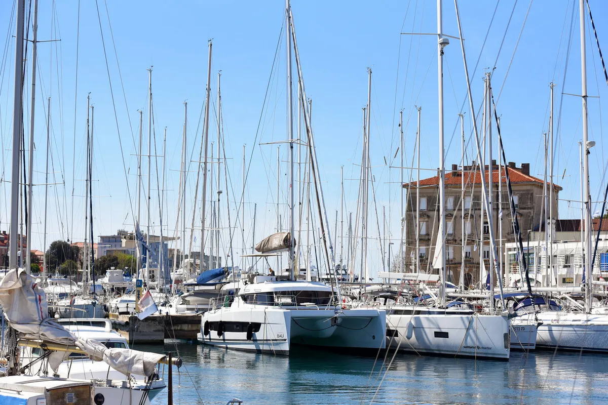 Exterior view of Fux 4 Sail, a Bali Catspace catamaran at Zadar, Croatia