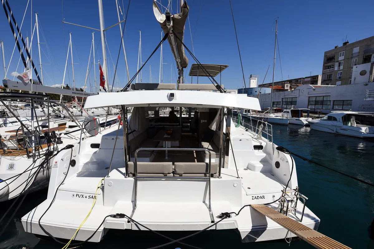 Exterior view of Fux 4 Sail, a Bali Catspace catamaran at Zadar, Croatia