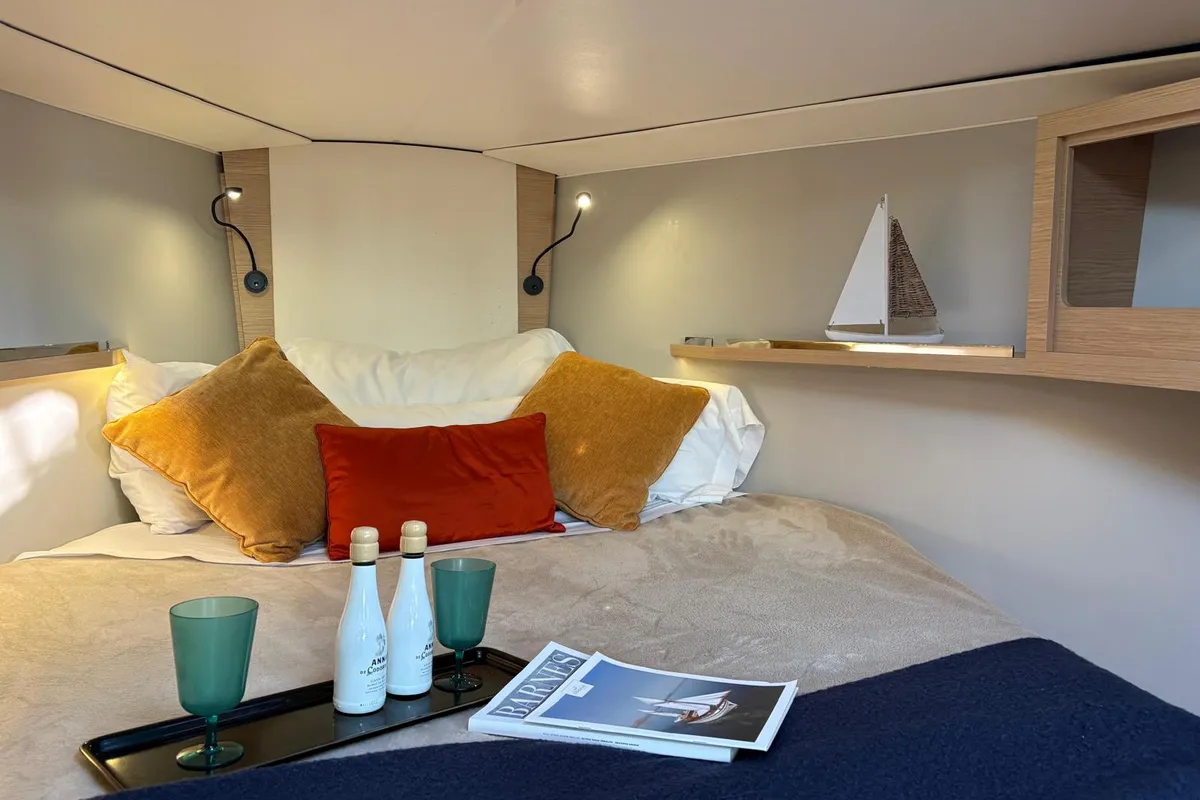 Cabin on SIRIUS, a Dufour 37 sailboat at Sant Antoni de Portmany, Spain
