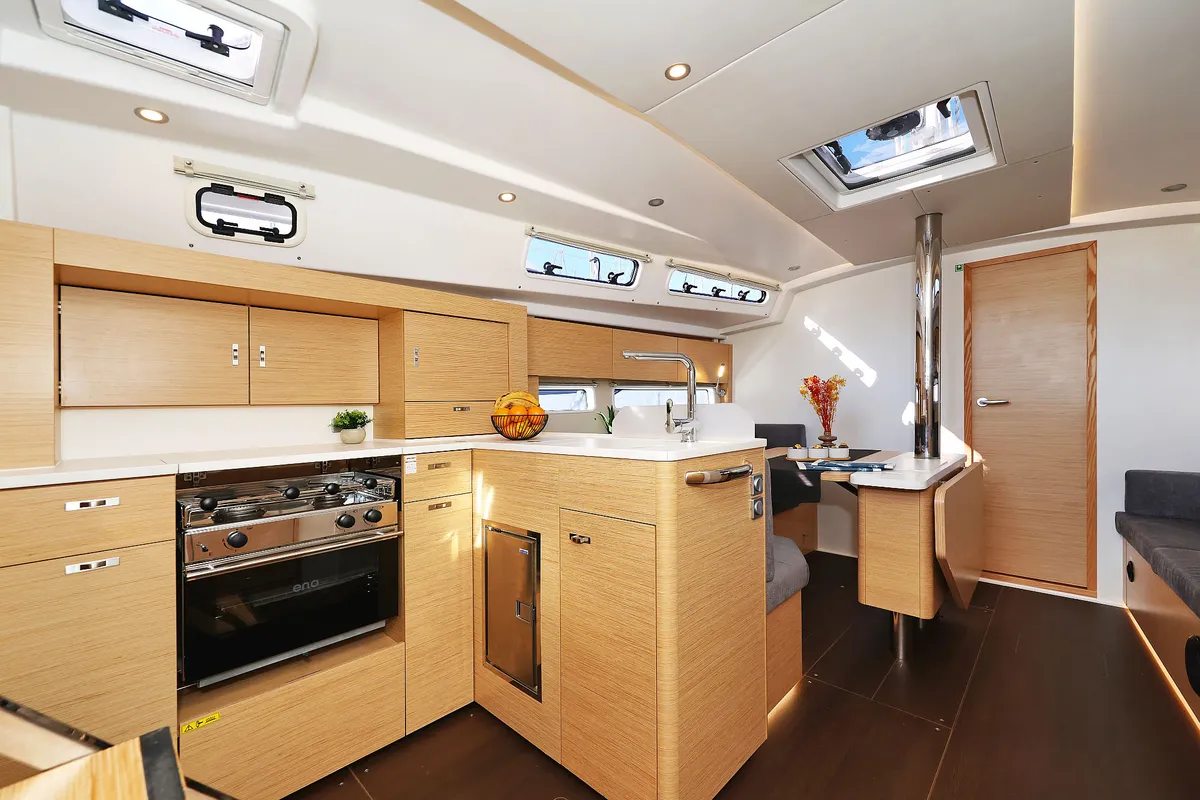 Galley of Leeloo, a Hanse 360 sailboat at Grad Šibenik, Croatia