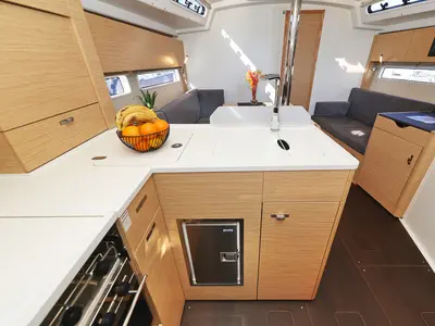 Galley of Leeloo, a Hanse 360 sailboat at Grad Šibenik, Croatia