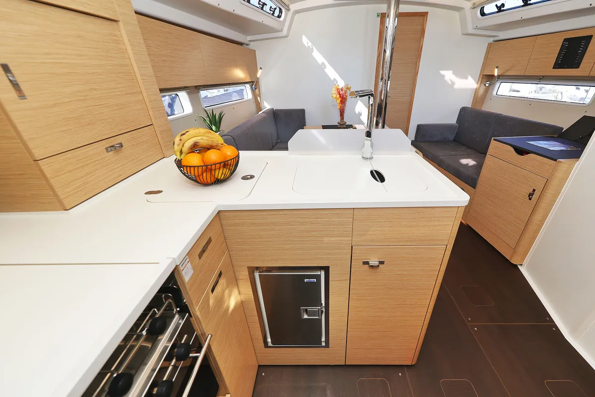 Galley of Leeloo, a Hanse 360 sailboat at Grad Šibenik, Croatia