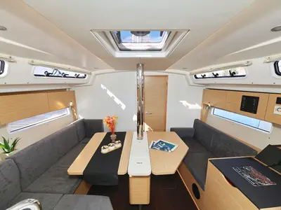 Salon of Leeloo, a Hanse 360 sailboat at Grad Šibenik, Croatia