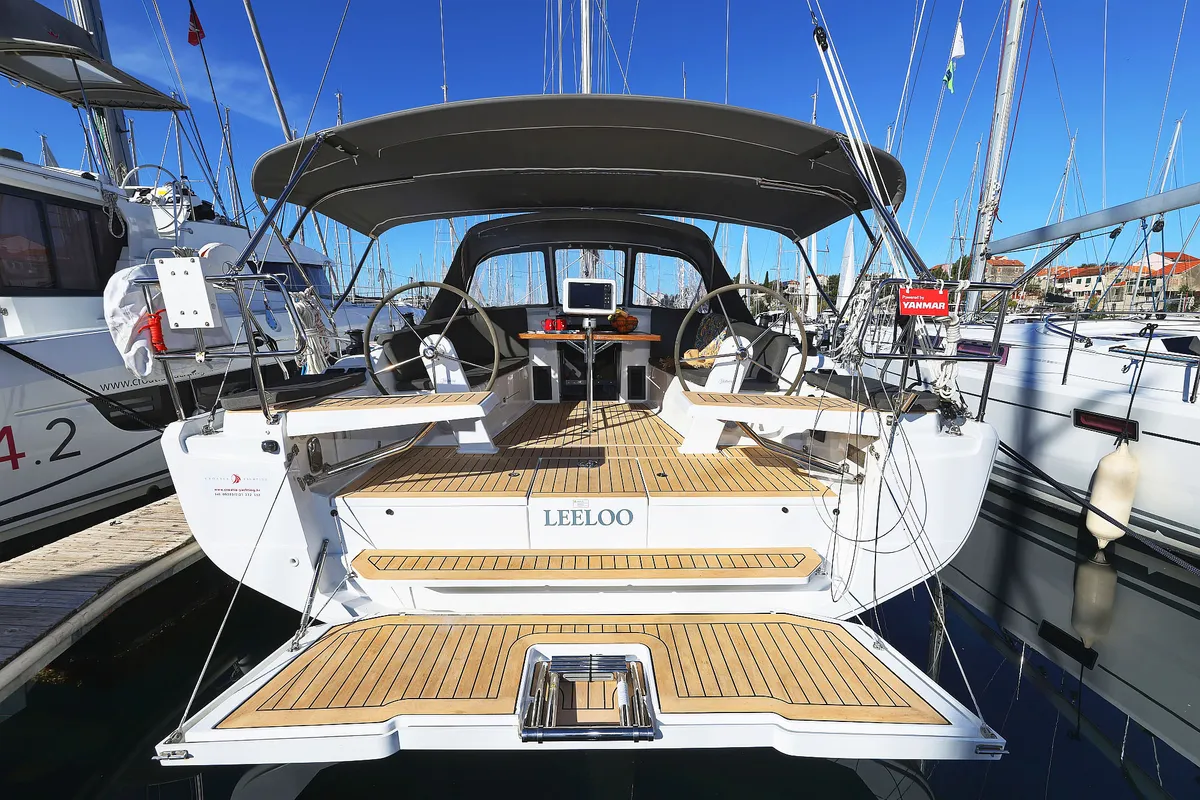 Exterior view of Leeloo, a Hanse 360 sailboat at Grad Šibenik, Croatia