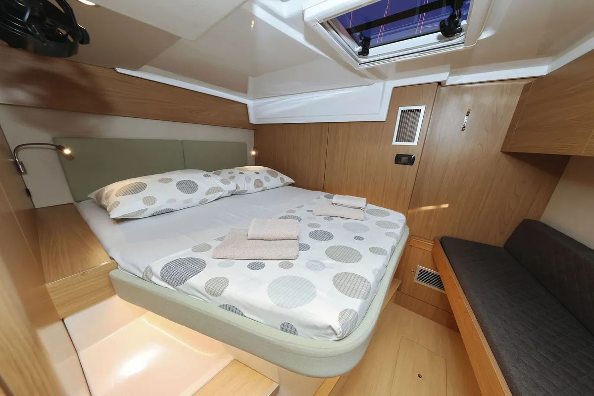 Cabin on Agua De Luna, a Bali Catspace catamaran at Seget Donji, Croatia