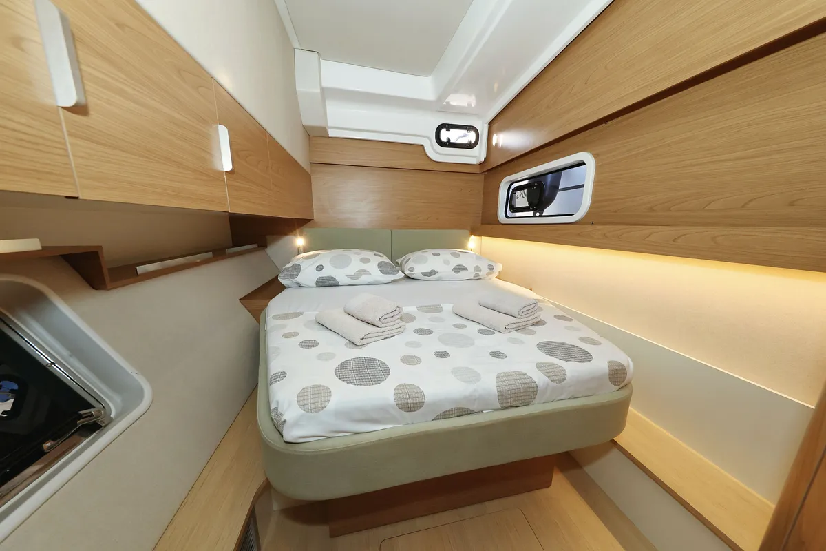Cabin on Agua De Luna, a Bali Catspace catamaran at Seget Donji, Croatia